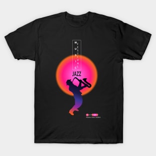 JAZZ MUSIC Festival Sax Lover Musician Saxophone player t-shirt futuristic design Contemporary Art T-Shirt